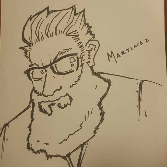A drawing of the author, Juan Martinez